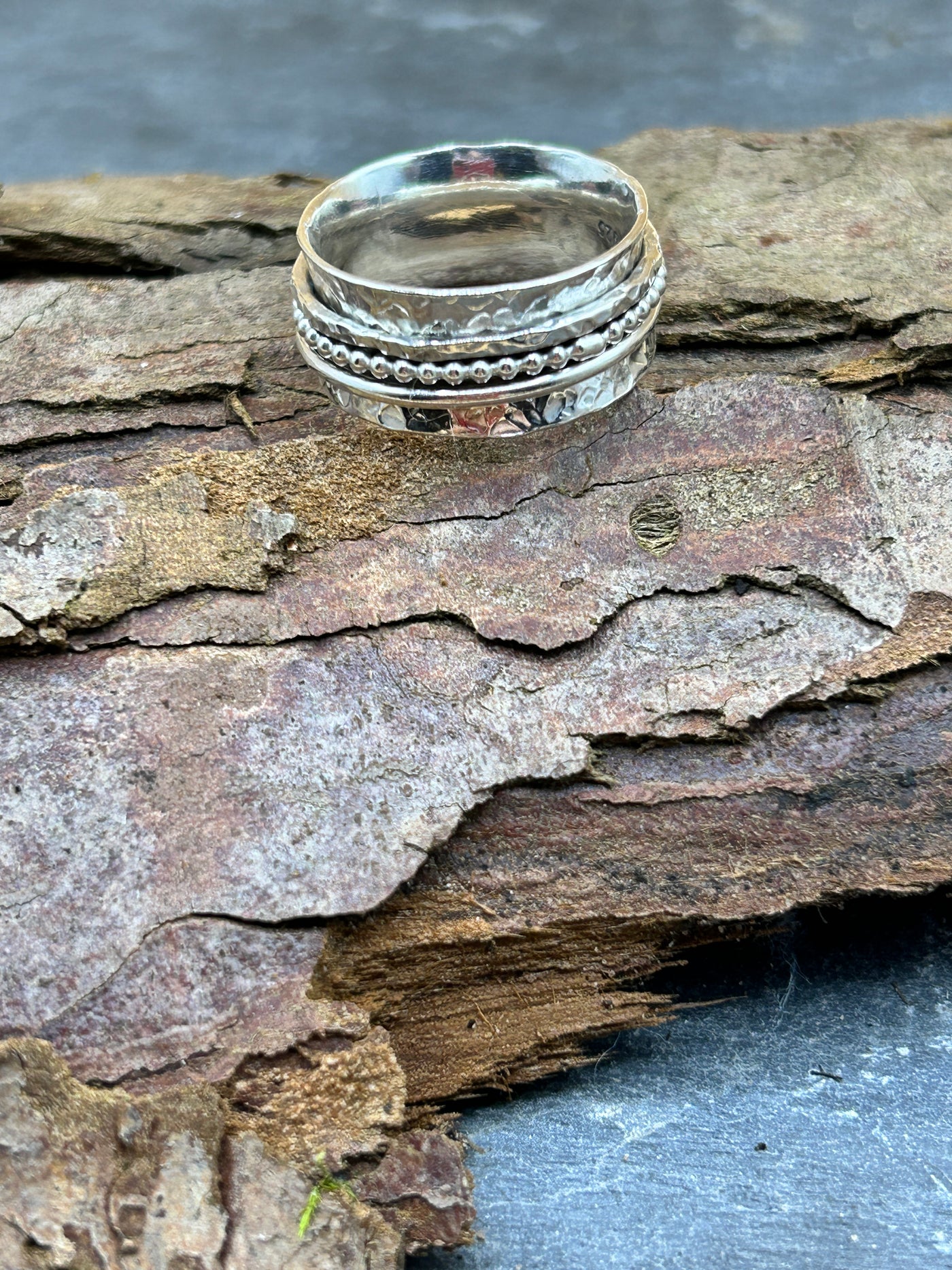Sterling Silver Spinner ring - Three spinners