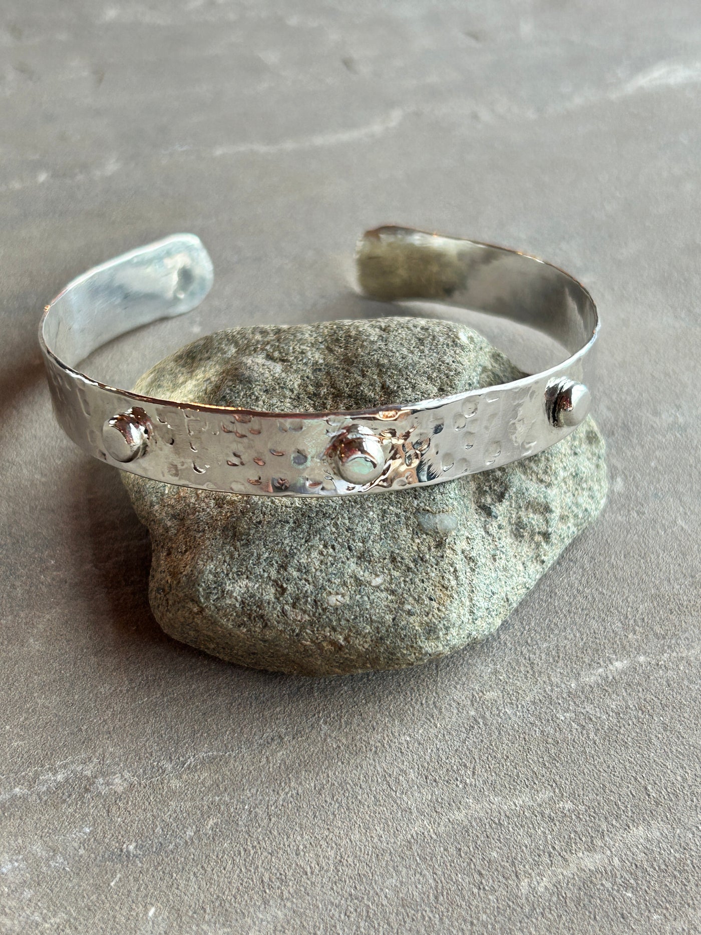 Chunky Hammered Torque Bangle