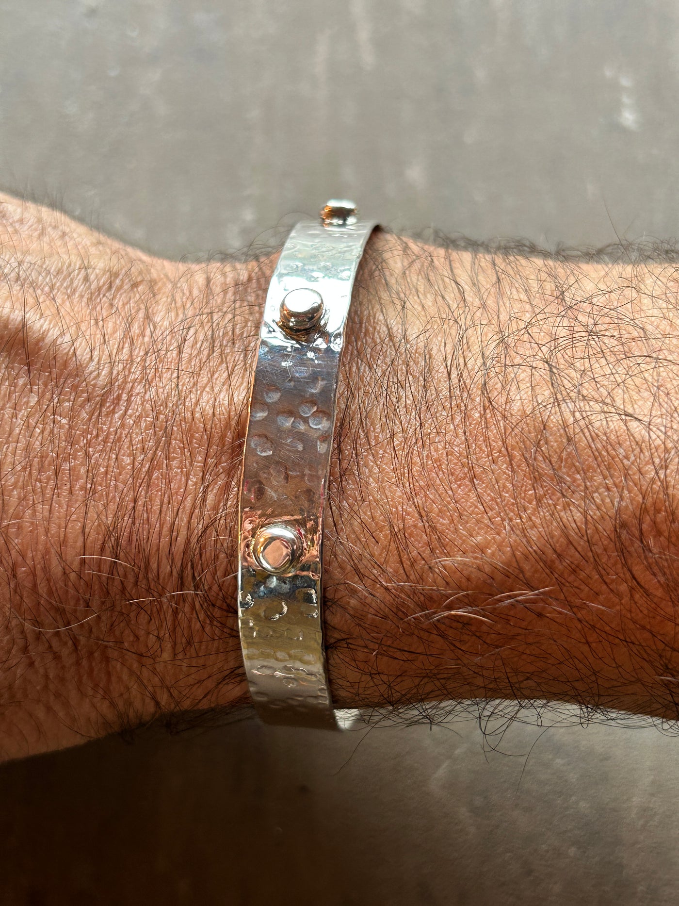 Chunky Hammered Torque Bangle