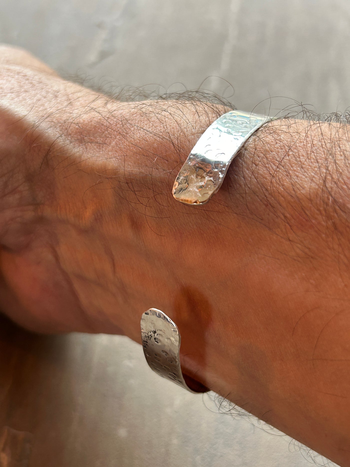 Chunky Hammered Torque Bangle