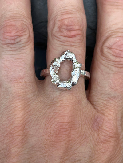 Molten Textured Circle Ring