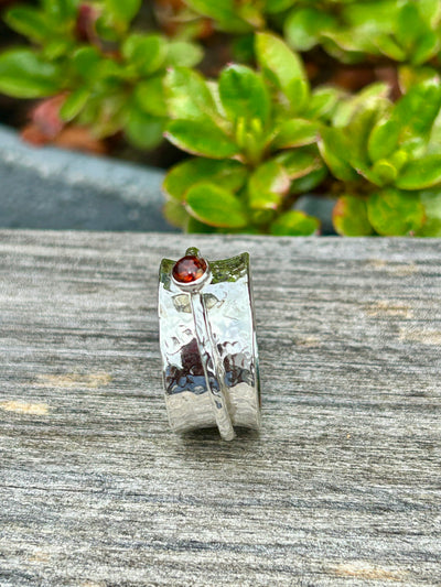 Sterling Silver Spinner ring - Amber Spinner