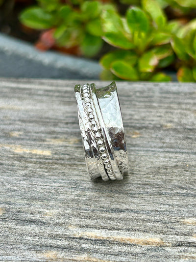 Sterling Silver Spinner ring - Three spinners