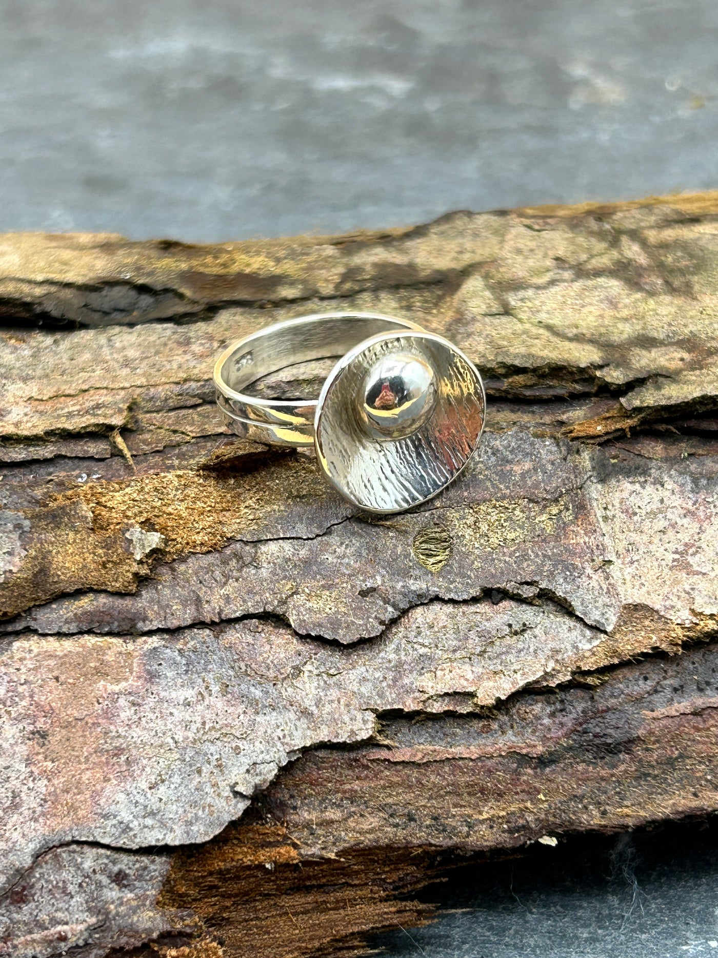 Textured Lily pad stacking ring