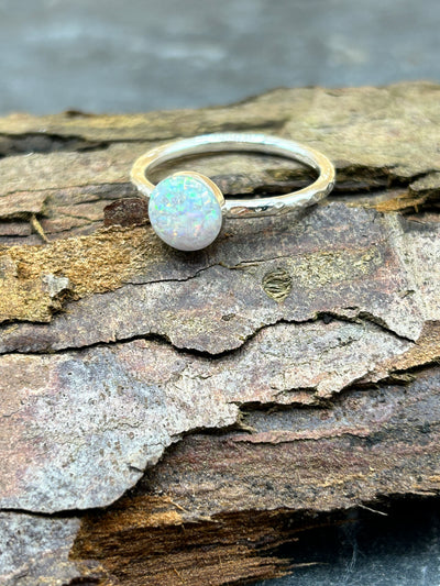 Stacking ring bundle - Opal Inlay ring & two stackers