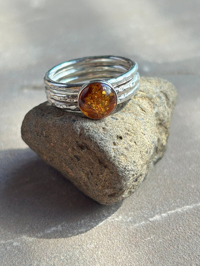 Amber Stacking Ring Bundle - LaVidaLoca Jewellery