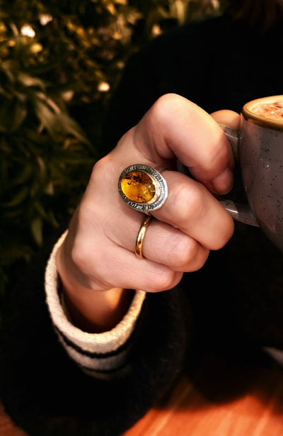 Amber Statement Ring - LaVidaLoca Jewellery