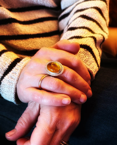Amber Statement Ring - LaVidaLoca Jewellery