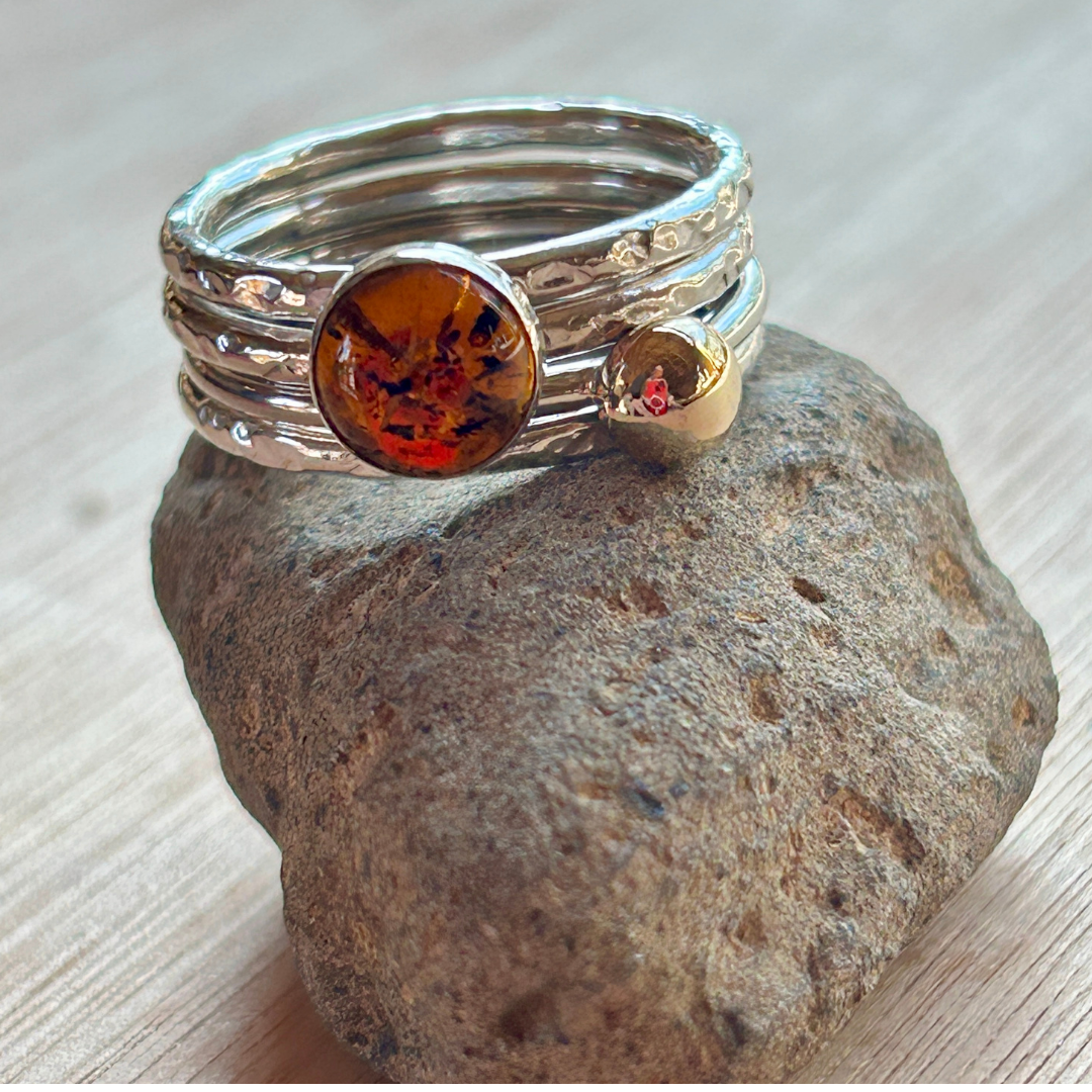 Amber & Bauble Ring Bundle