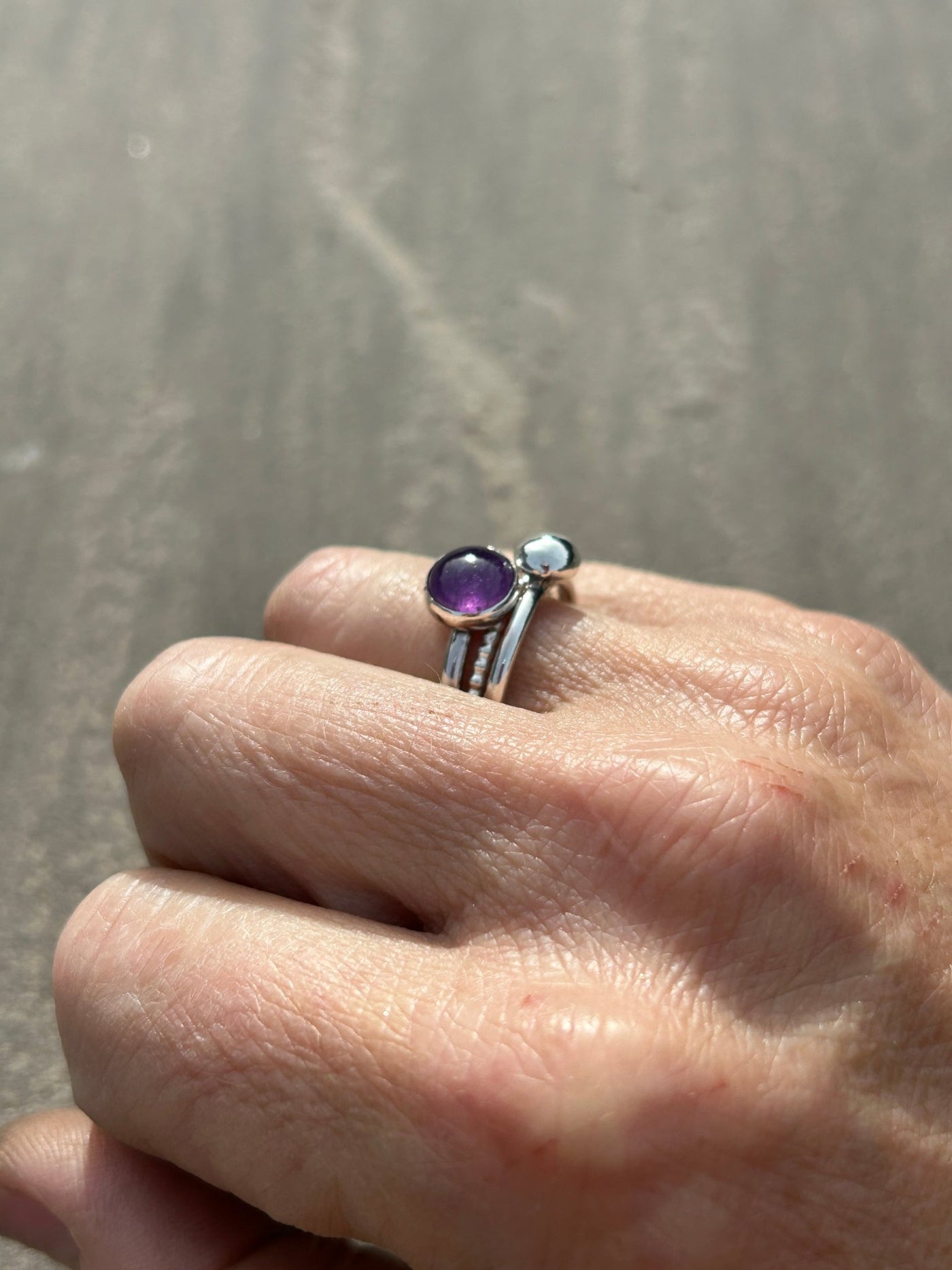 Amethyst Stacking Ring - LaVidaLoca Jewellery
