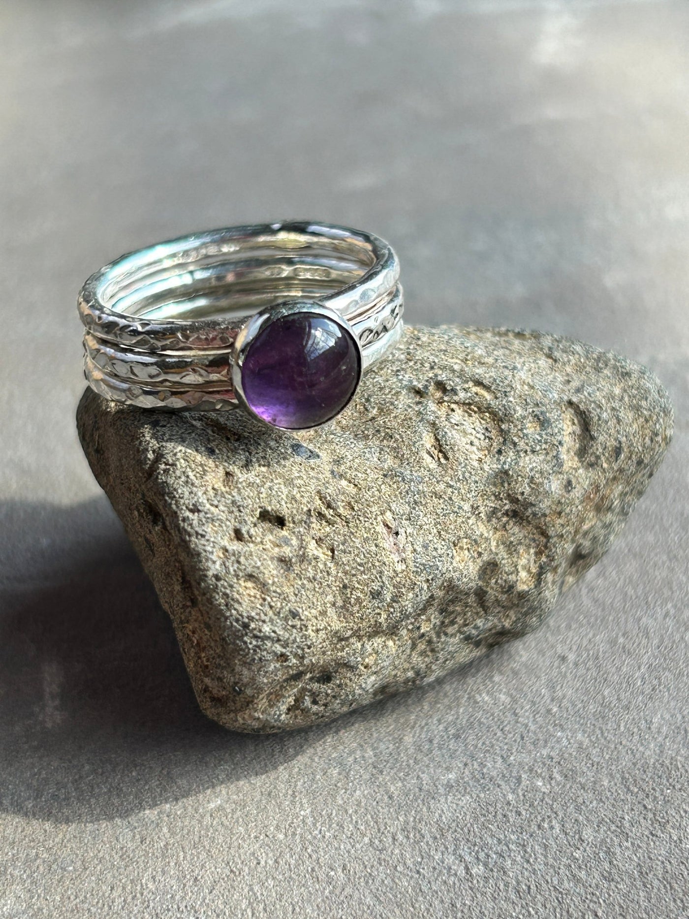 Amethyst Stacking ring bundle - LaVidaLoca Jewellery