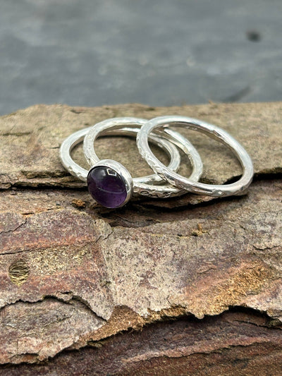 Amethyst Stacking ring bundle - LaVidaLoca Jewellery