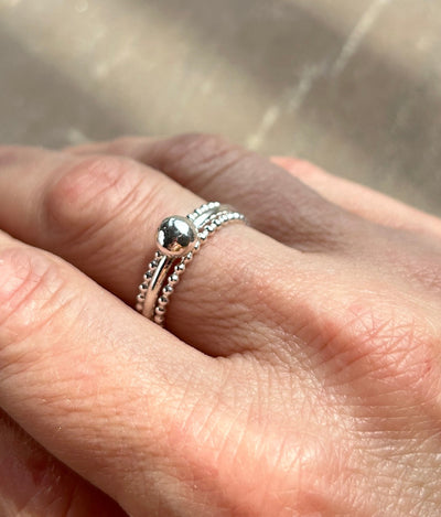 Ball and Beaded Ring Bundle - LaVidaLoca Jewellery