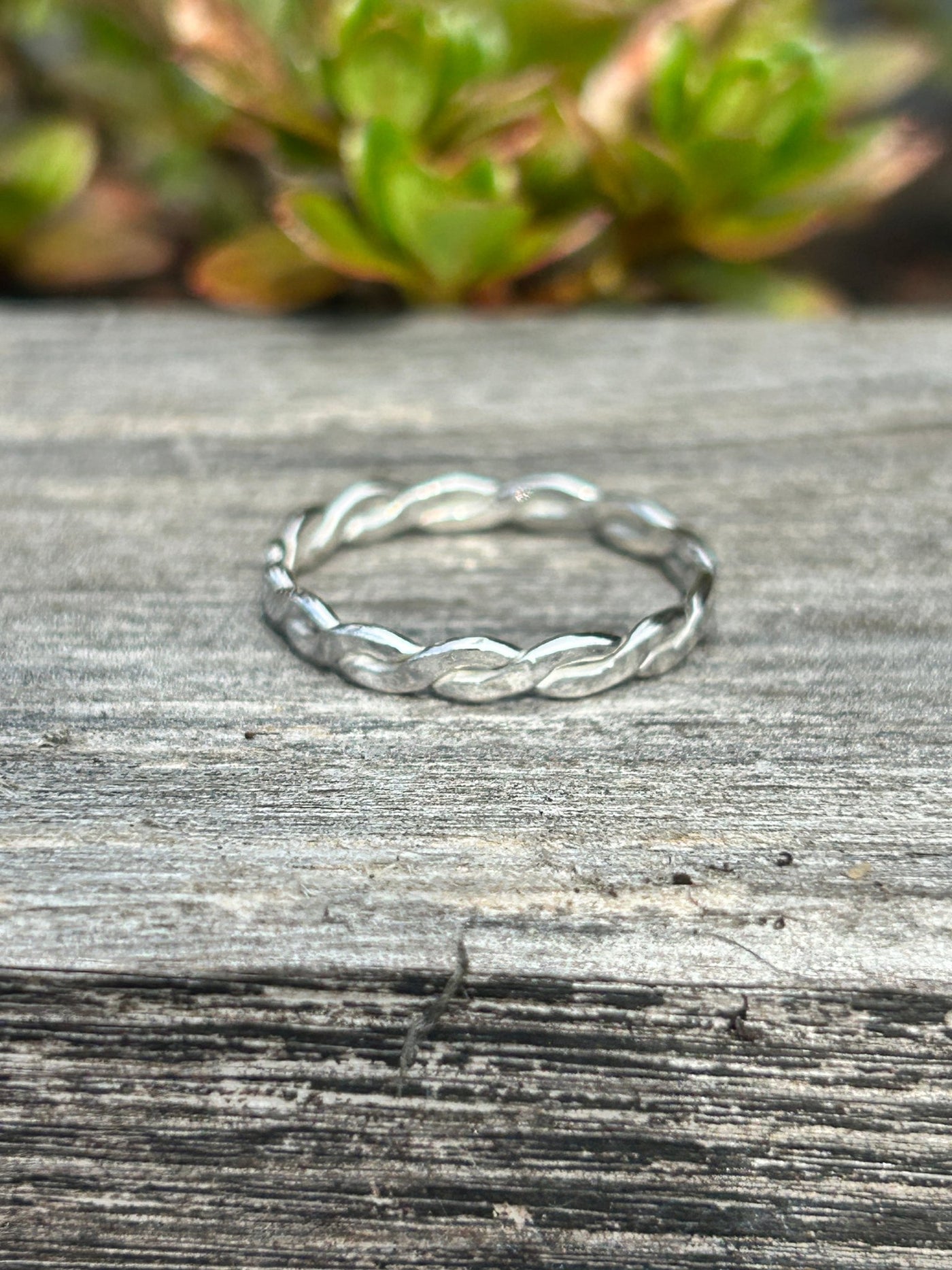 Braided Silver Stacking Ring - LaVidaLoca Jewellery