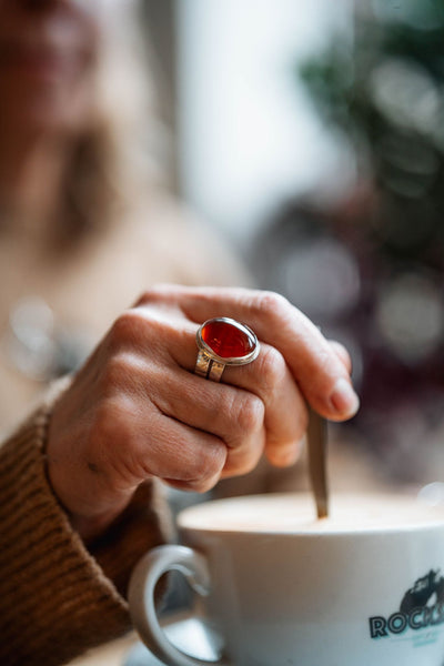 Carnelian Statement ring bundle - LaVidaLoca Jewellery