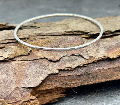 Classic Hammered Bangle - 2mm - LaVidaLoca Jewellery