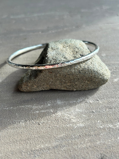 Classic Hammered Bangle - 3mm - LaVidaLoca Jewellery