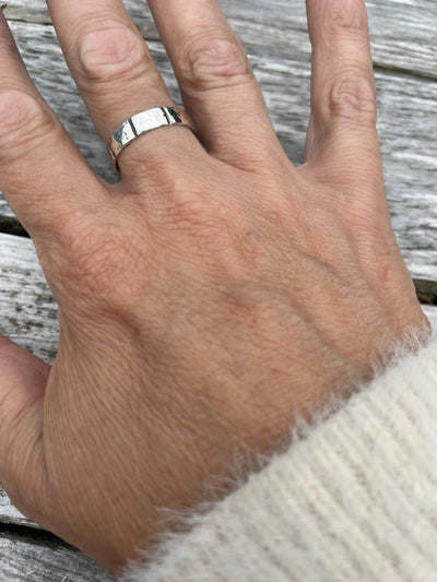 Grooved Silver Band Ring - LaVidaLoca Jewellery