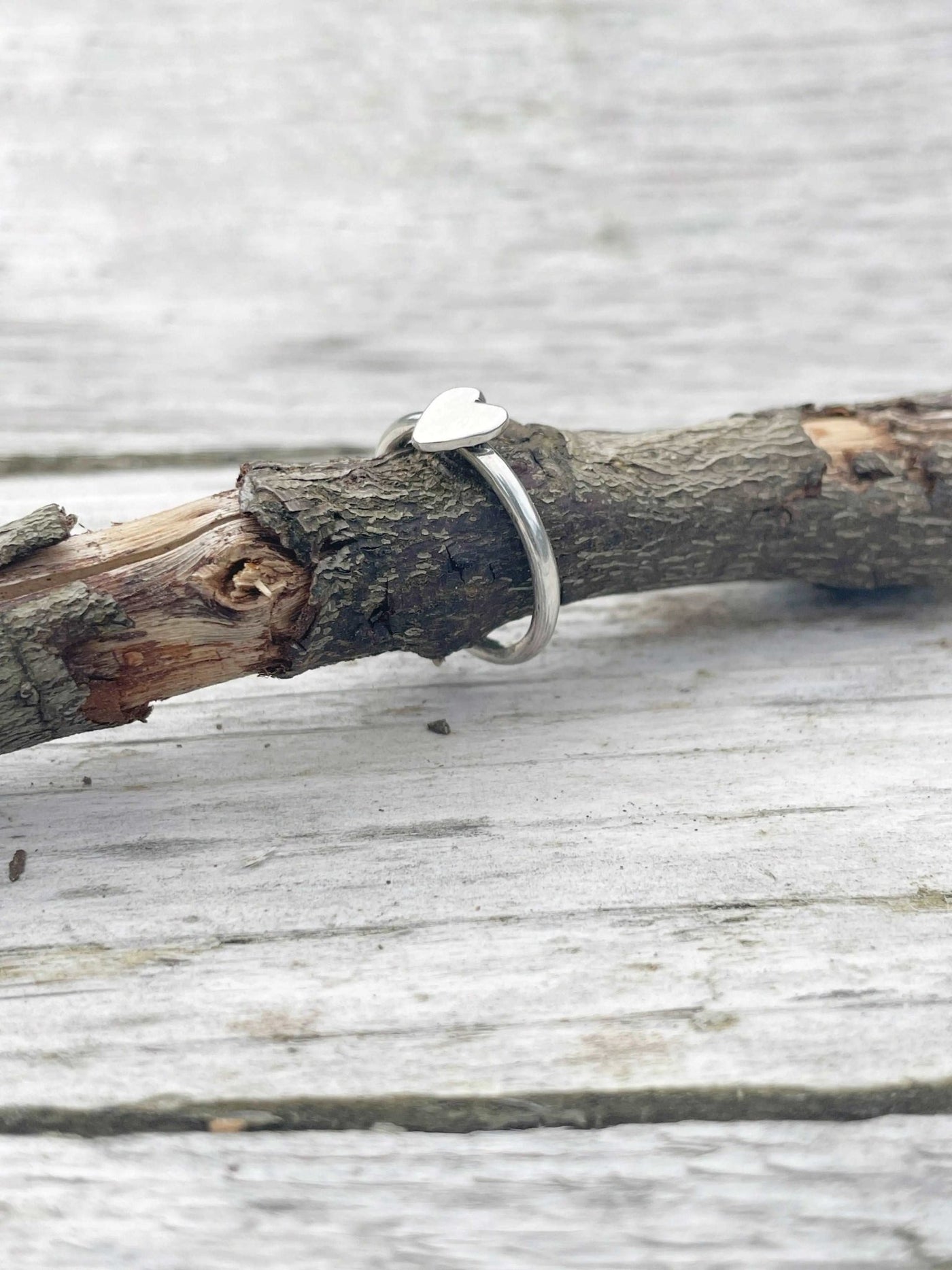 Stacking ring with handcut heart LaVidaLoca