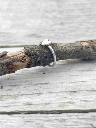 Stacking ring with handcut heart LaVidaLoca