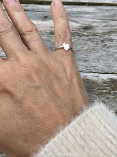 Stacking ring with handcut heart LaVidaLoca