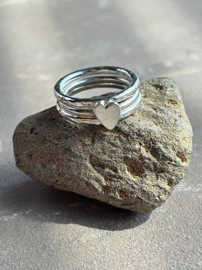 Heart Stacking Ring Bundle - LaVidaLoca Jewellery