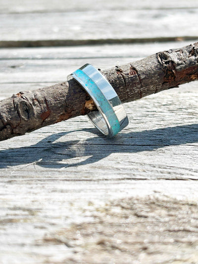 Inlay band ring - 8mm offset - LaVidaLoca Jewellery