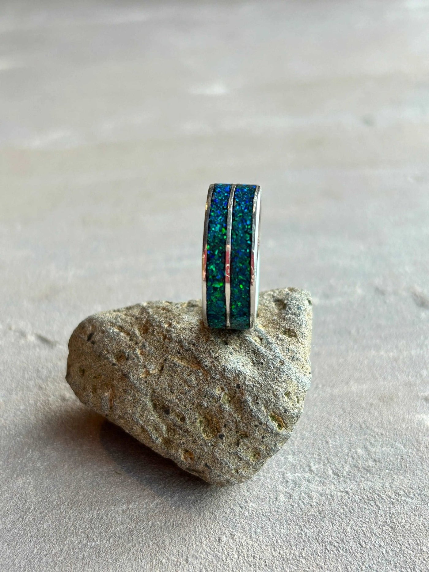 Inlay band ring - Double set 8mm - LaVidaLoca Jewellery