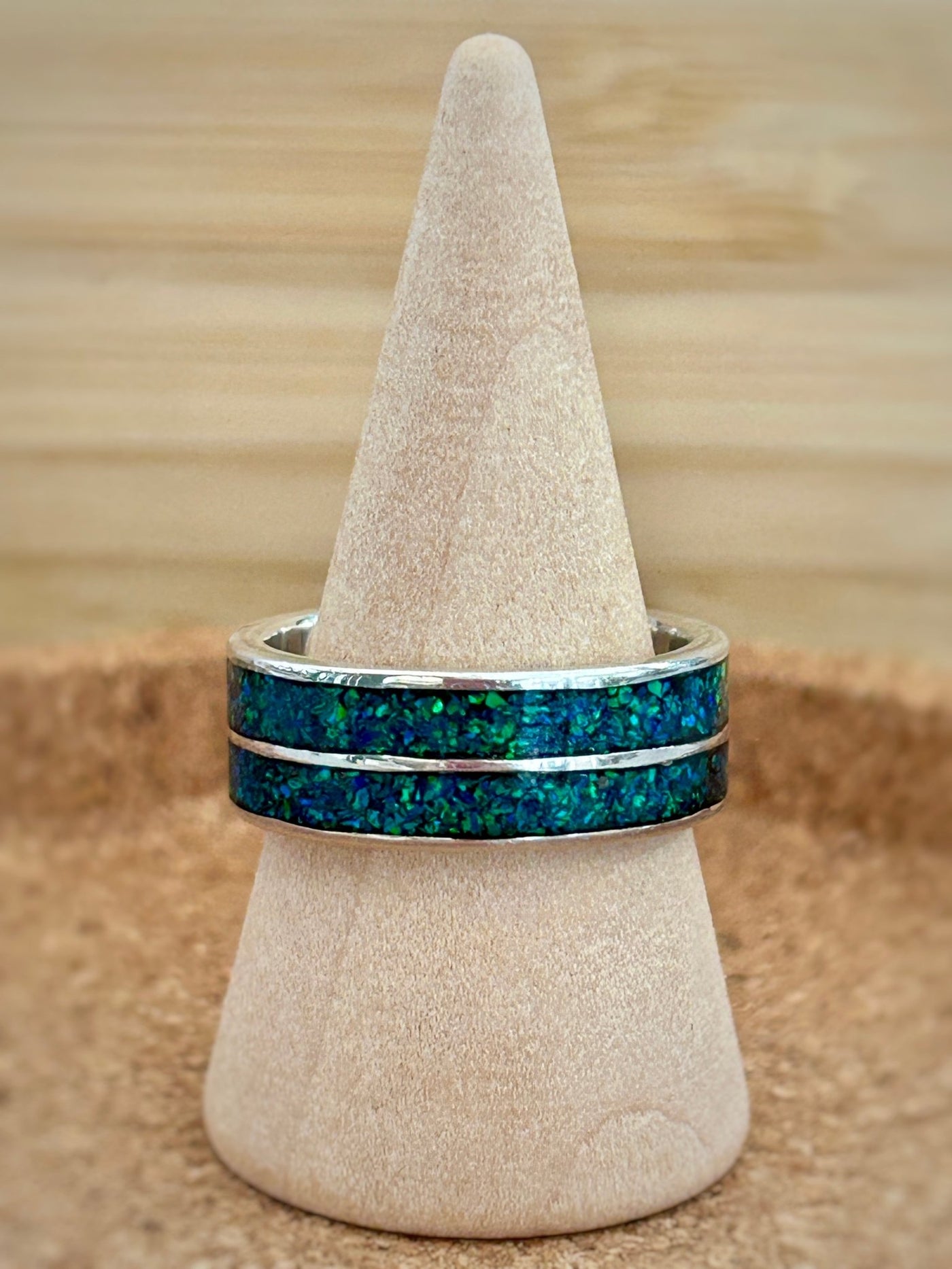 Inlay band ring - Double set 8mm - LaVidaLoca Jewellery