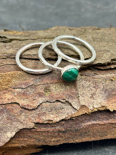 Malachite Stacking ring bundle - LaVidaLoca Jewellery