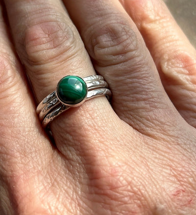 Malachite Stacking ring bundle - LaVidaLoca Jewellery