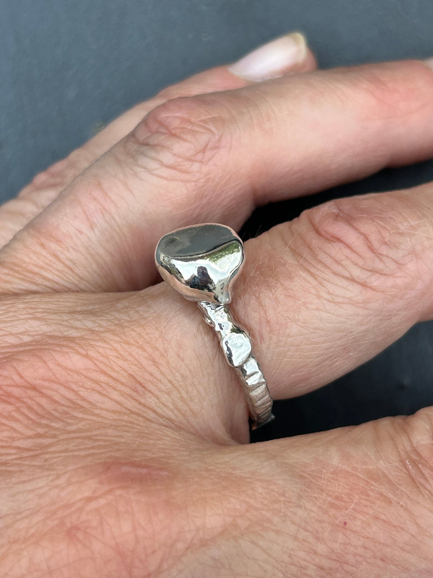 Molten Nugget of Silver Ring - LaVidaLoca Jewellery