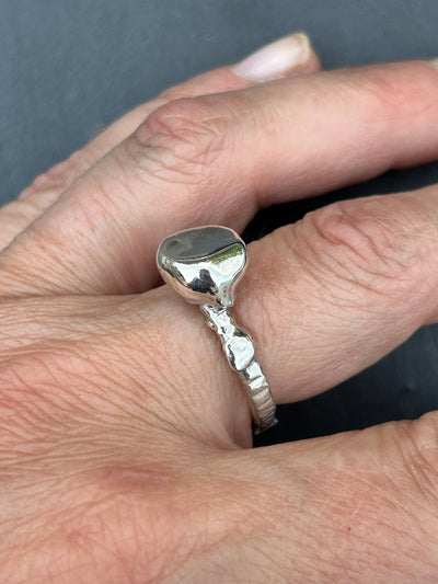 Molten Nugget of Silver Ring - LaVidaLoca Jewellery