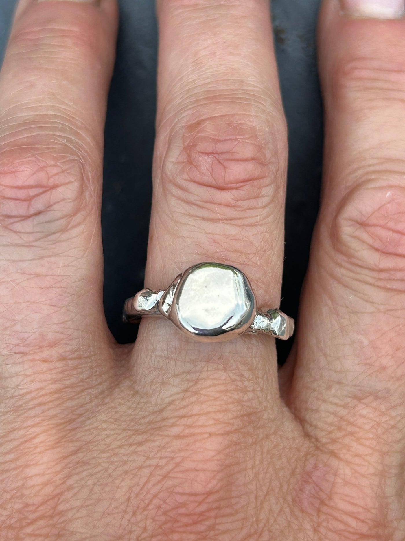 Molten Nugget of Silver Ring - LaVidaLoca Jewellery