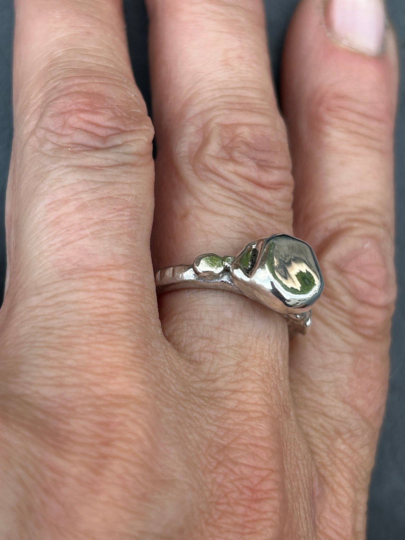Molten Nugget of Silver Ring - LaVidaLoca Jewellery