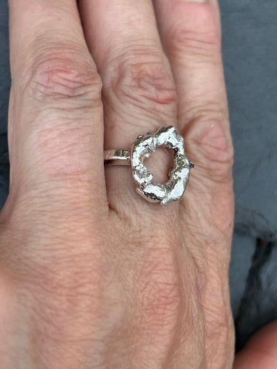 Molten Textured Circle Ring - LaVidaLoca Jewellery