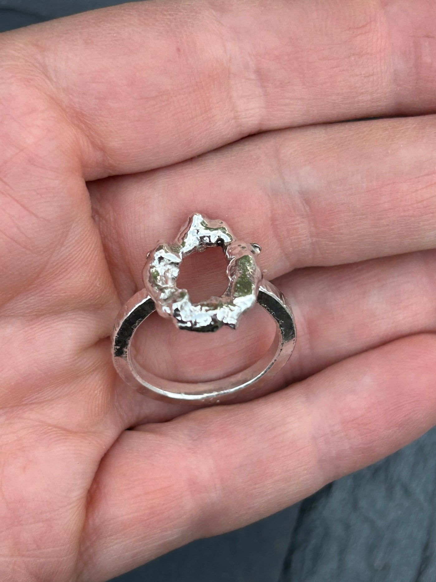 Molten Textured Circle Ring - LaVidaLoca Jewellery