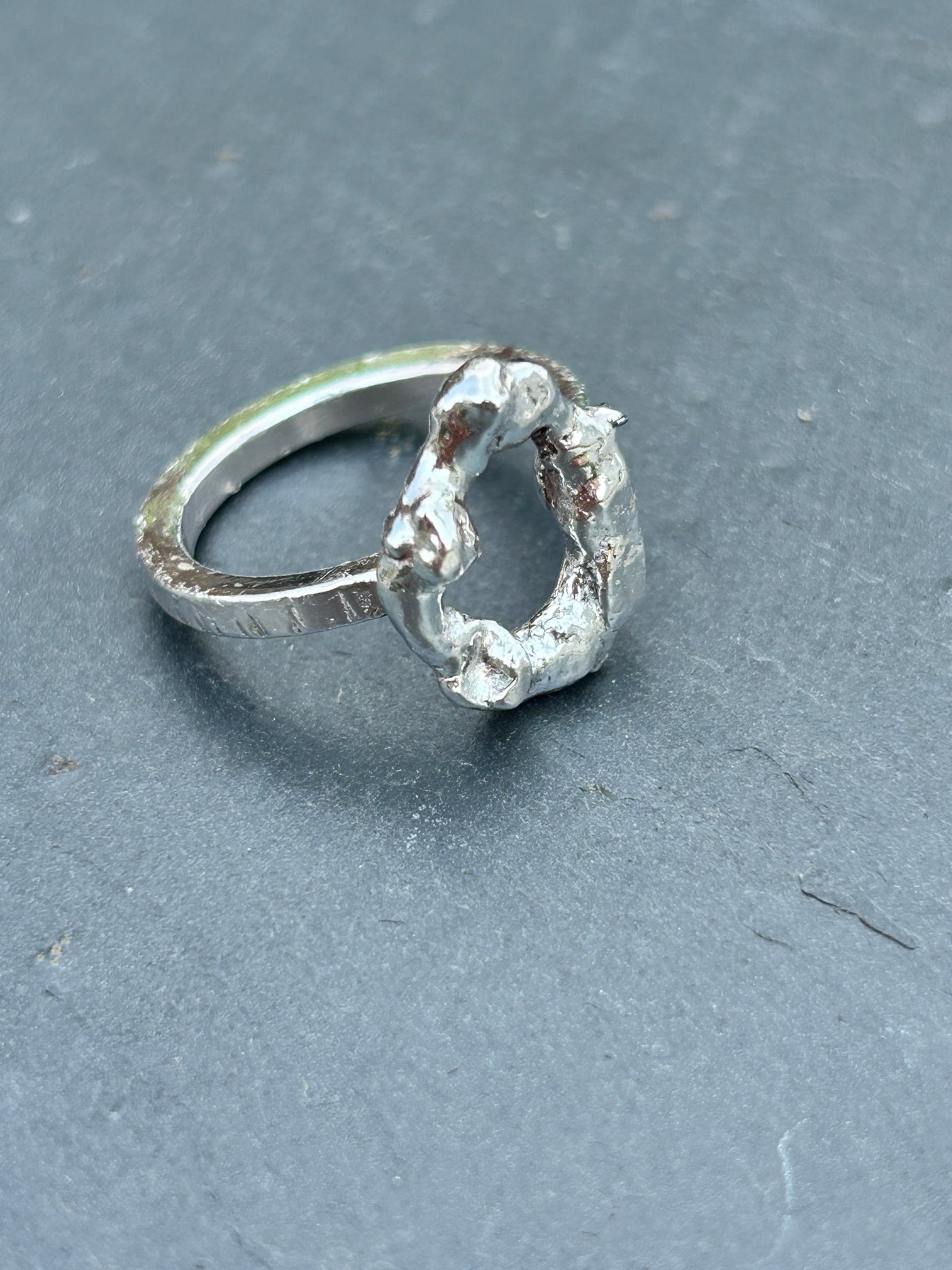 Molten Textured Circle Ring - LaVidaLoca Jewellery