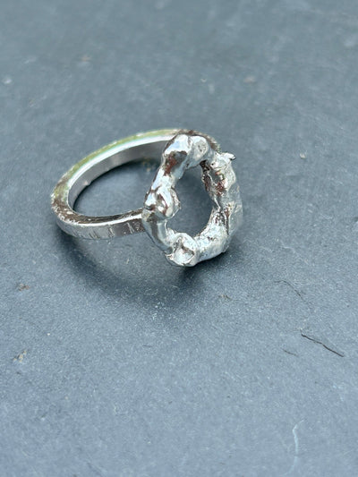 Molten Textured Circle Ring - LaVidaLoca Jewellery