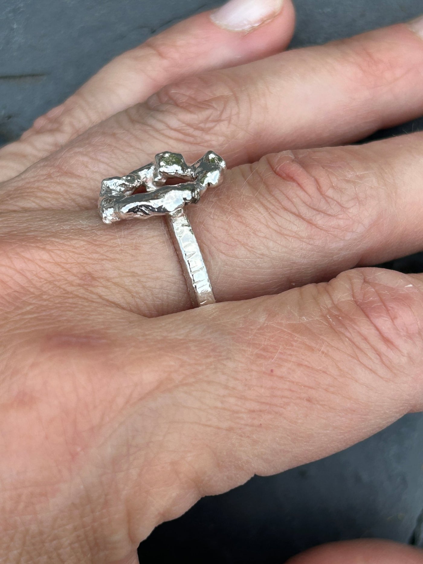 Molten Textured Circle Ring - LaVidaLoca Jewellery