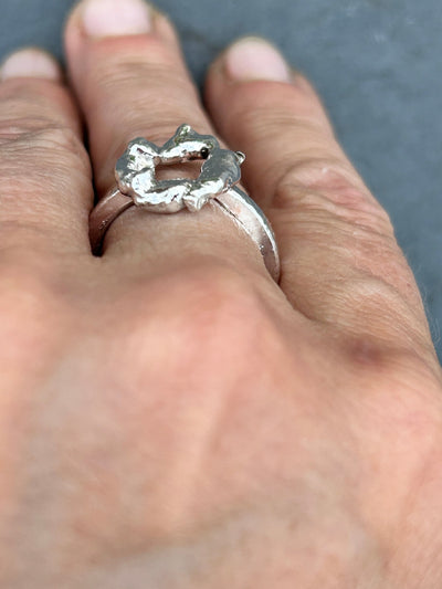 Molten Textured Circle Ring - LaVidaLoca Jewellery
