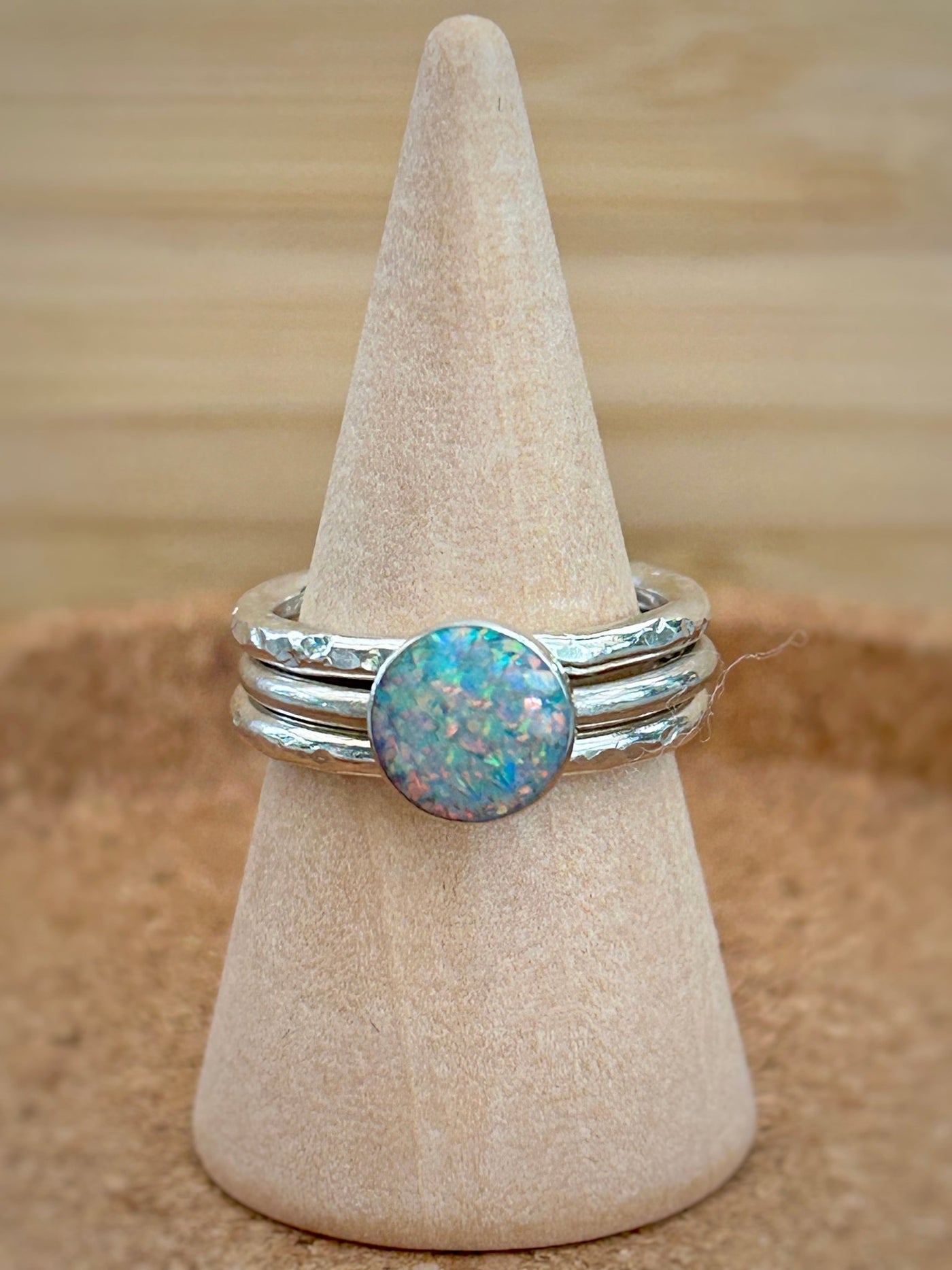 Opal Inlay Ring & Stacking Bands - LaVidaLoca Jewellery