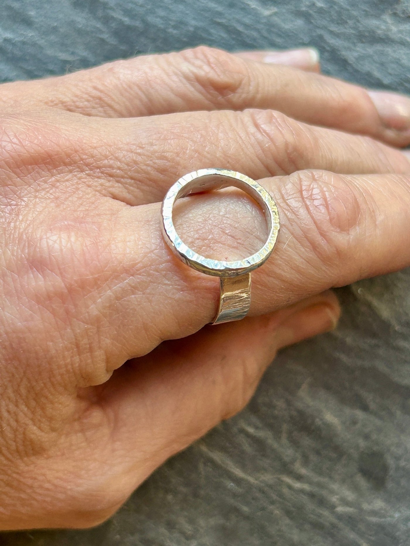 Sterling Silver Halo Ring by LaVidaLoca Jewellery shown on hand