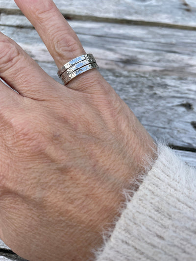 Stacking band ring - Square Cut - LaVidaLoca Jewellery