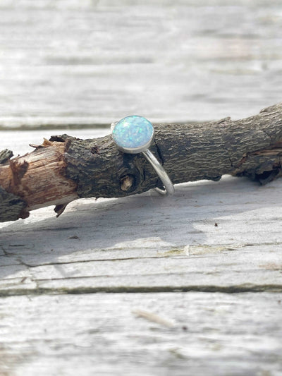 Stacking ring with Opal Inlay - LaVidaLoca Jewellery