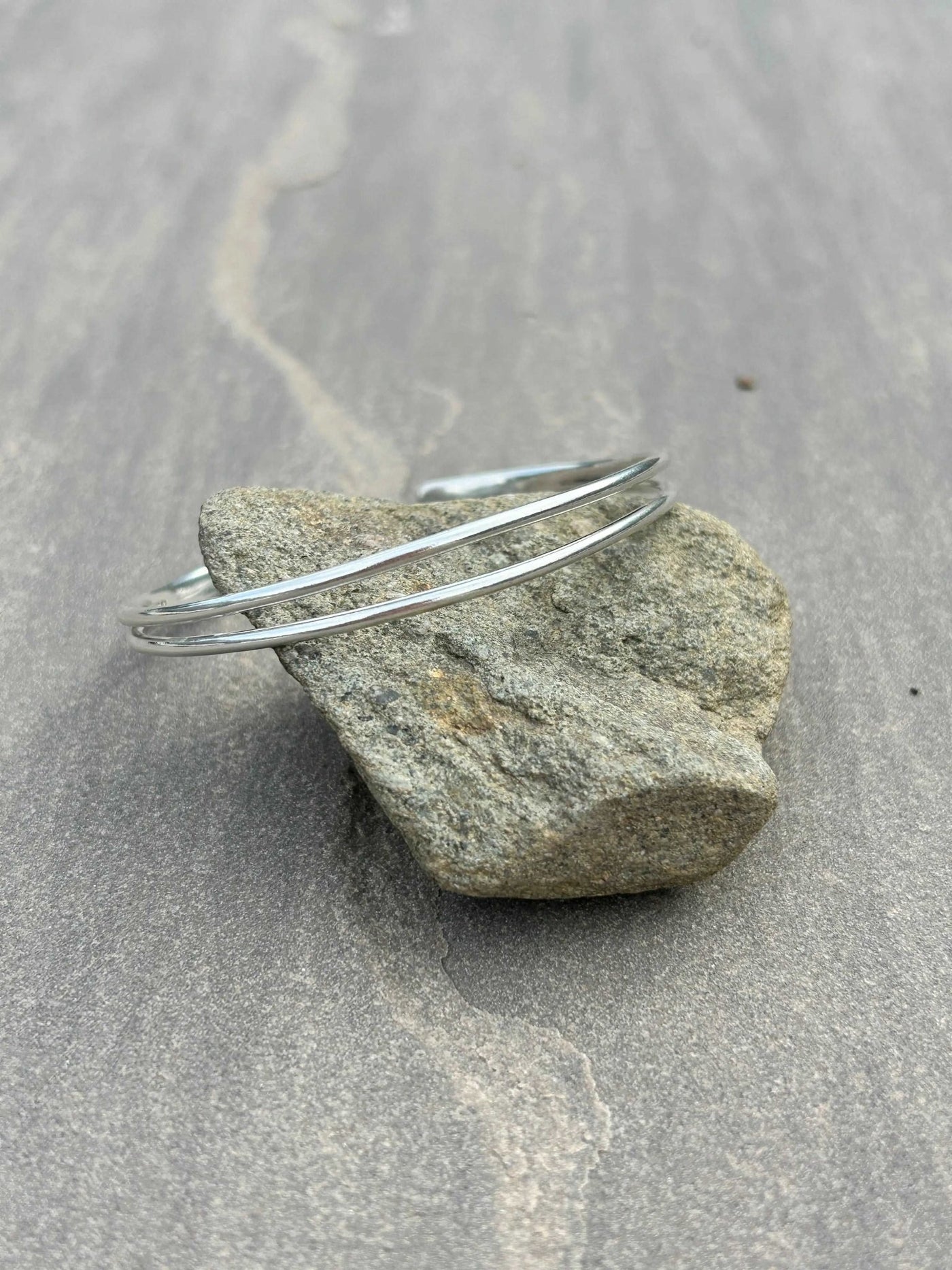 Twin Row Sterling Silver Torque Bangle | Handmade – LaVidaLoca Jewellery