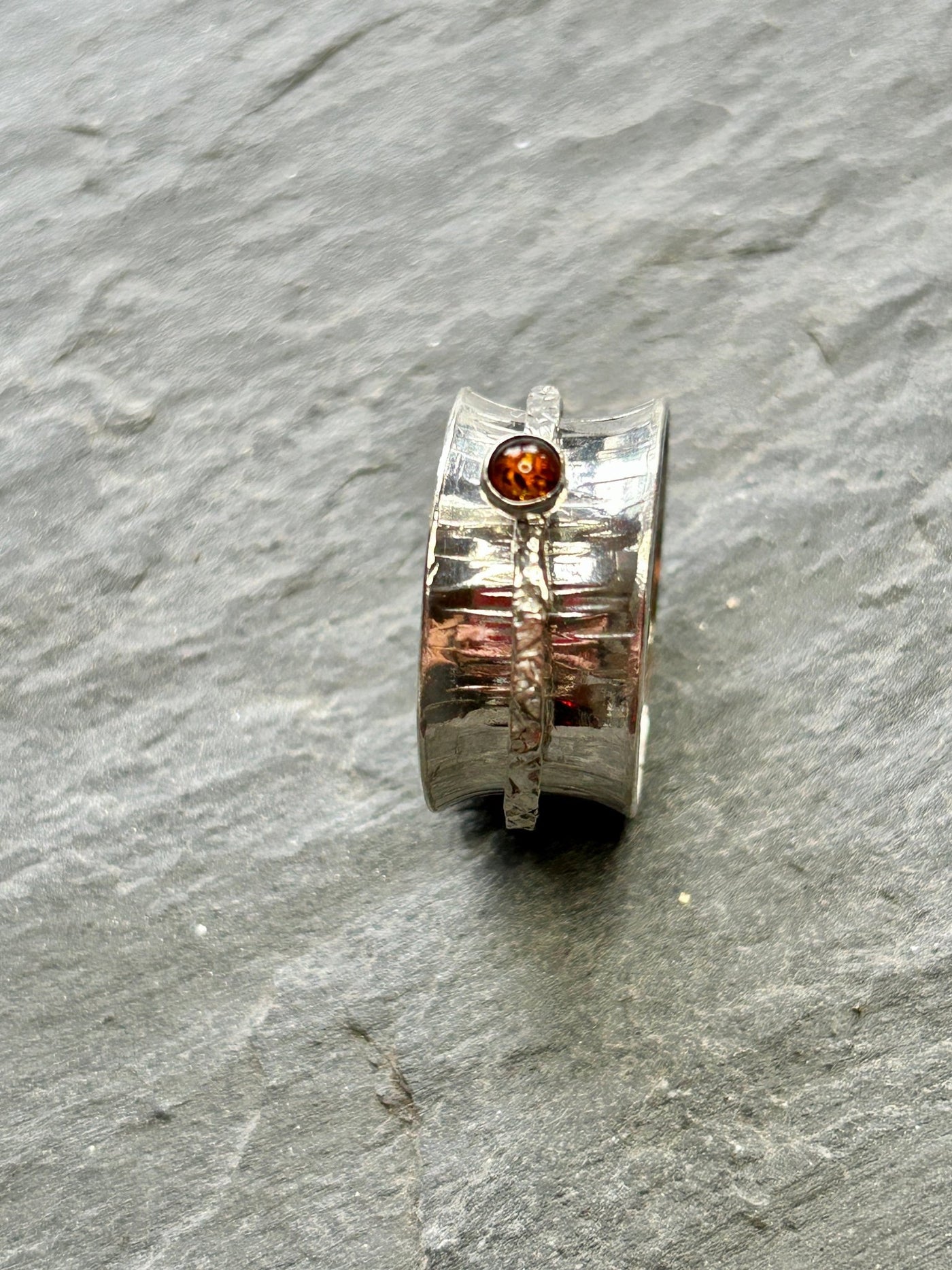 Sterling Silver Spinner ring - Amber Spinner - LaVidaLoca Jewellery