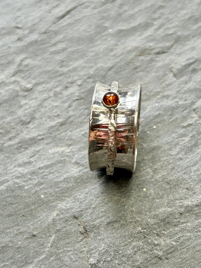 Sterling Silver Spinner ring - Amber Spinner - LaVidaLoca Jewellery