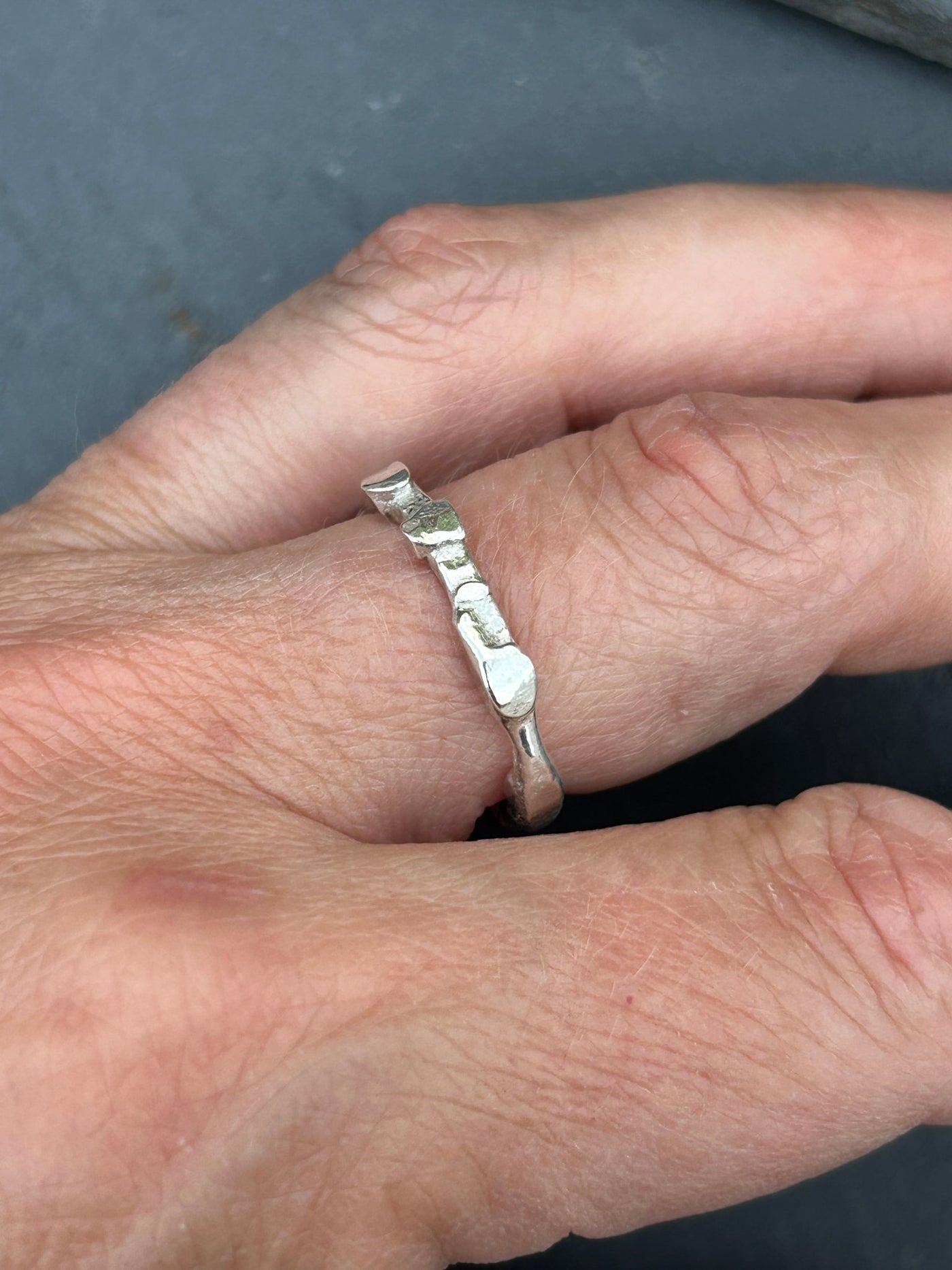 Textured Molten Stacking Ring - LaVidaLoca Jewellery