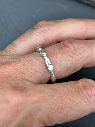 Textured Molten Stacking Ring - LaVidaLoca Jewellery